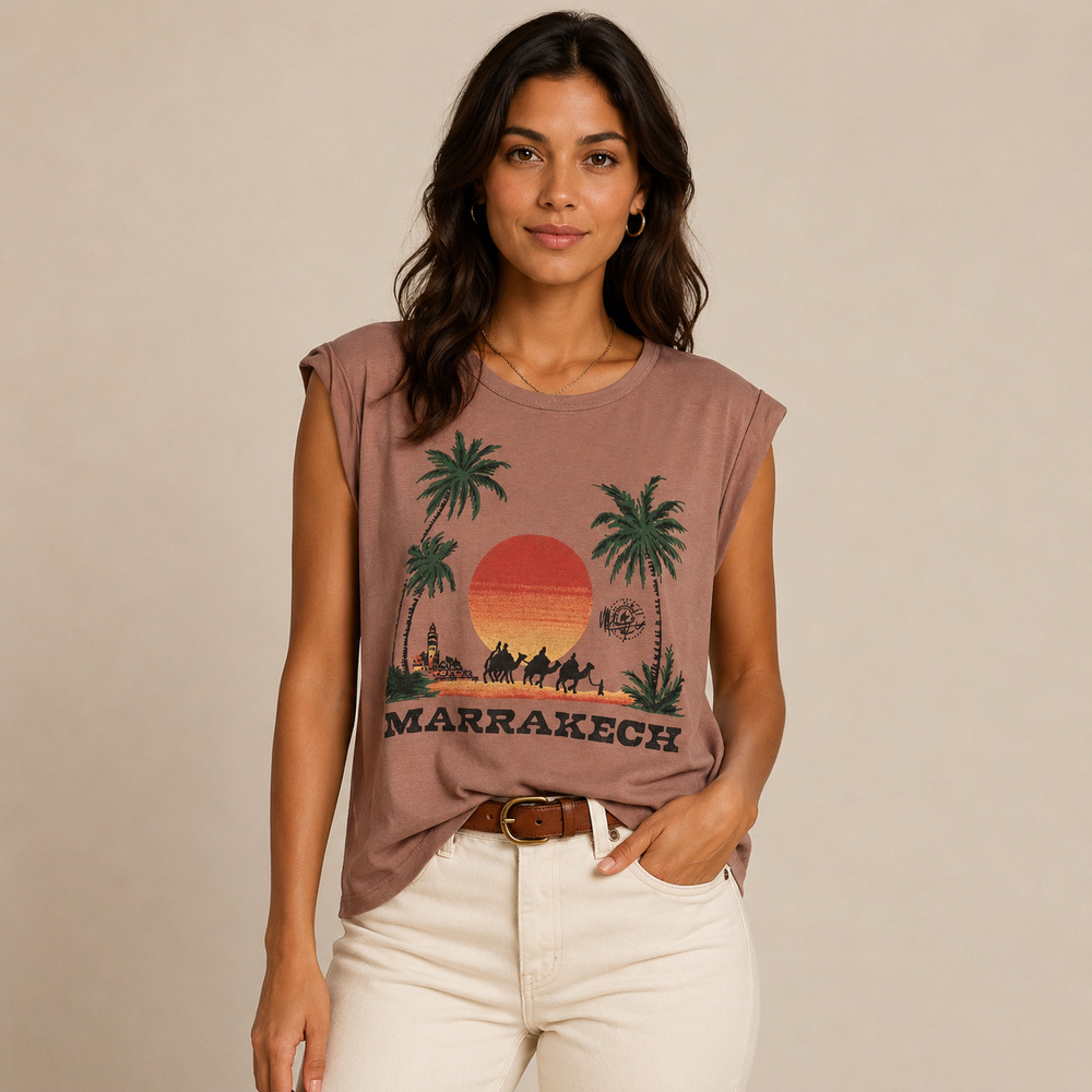 Women's Anthropologie LetLuv Marrakech Sleeveless Graphic Tee | Size XS